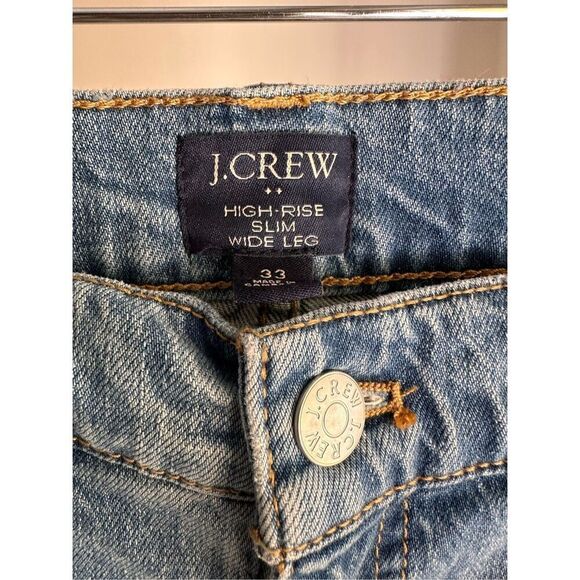 J. Crew Factory High-Rise Slim Wide Leg Jeans 33 - Picture 7 of 7